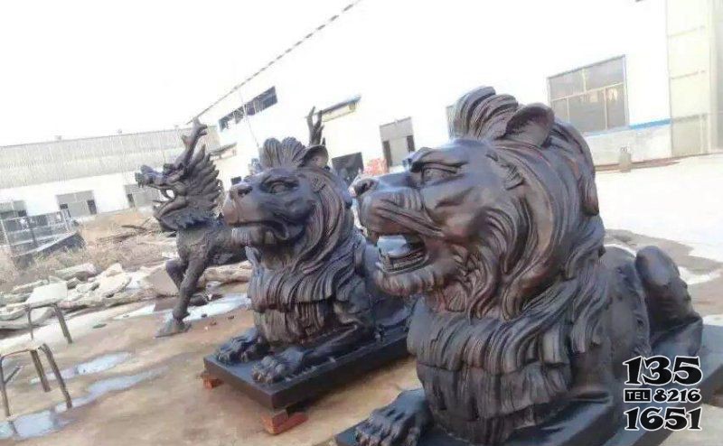 歐式獅子銅雕 圖片
