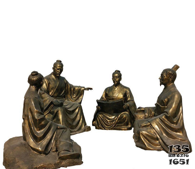 古代名人荀子講學銅雕 荀子雕塑勸學古銅青銅簡介圖片