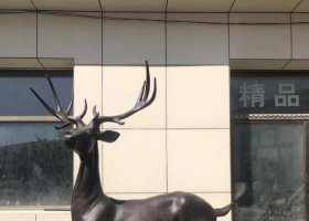 園林鹿銅雕 