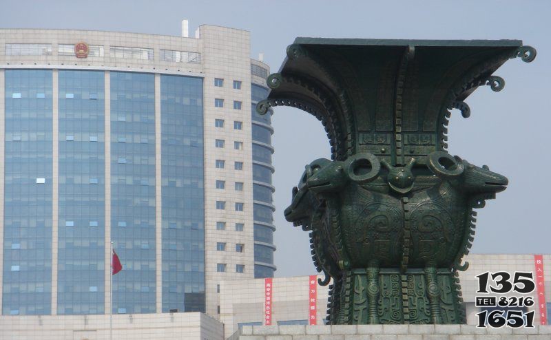四羊方尊鑄銅廣場銅雕 四羊方尊雕塑方尊方尊在繪畫方尊有圖片
