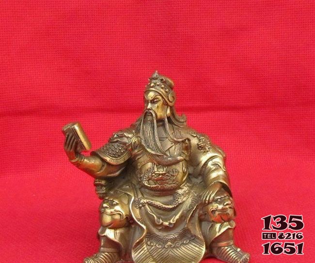 坐式讀書關(guān)公銅雕 圖片