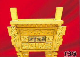 玻璃鋼仿銅財富寶鼎雕塑 