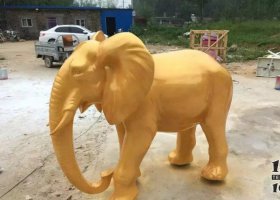 大象玻璃鋼仿銅動物雕塑 