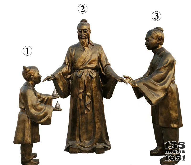 校園古代典故孔融讓梨銅雕 孔融讓梨雕塑孔融文字模型田寨圖片