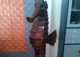 海馬鑄銅動(dòng)物銅雕 海馬雕塑浮雕全集鑄銅黃色
