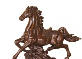 企業(yè)辦公招財(cái)動(dòng)物馬玻璃鋼仿銅擺件 