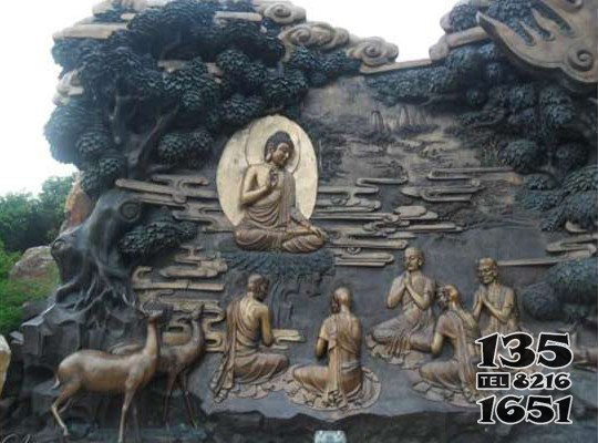 拈花一笑銅佛像浮雕 銅浮雕雕塑浮雕騰龍四平王者圖片