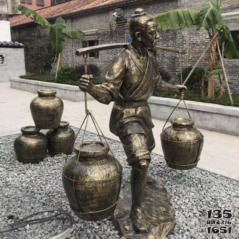 玻璃鋼仿銅人物酒館 飯店門口賣酒郎 圖片