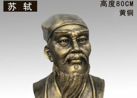 校園古代名人蘇軾頭像銅雕 蘇軾雕塑大學(xué)夫人王維大全