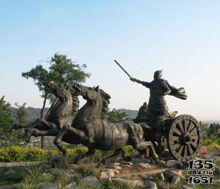指揮作戰(zhàn)的古代將軍銅雕  將軍雕塑廣場名稱白馬景觀圖片