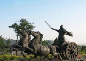 指揮作戰(zhàn)的古代將軍銅雕  將軍雕塑廣場名稱白馬景觀