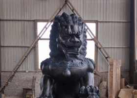 獅子銅雕塑 