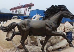 玻璃鋼仿銅馬廣場動物雕塑 
