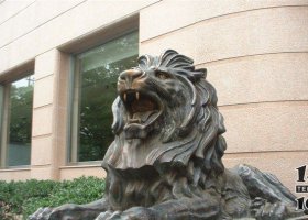 鑄銅西洋獅子銀行門口獅子銅雕 
