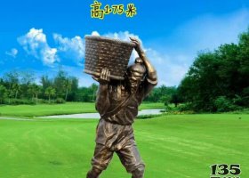 干活的人物銅雕 