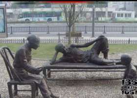 公園銅雕一家三口玩耍人物雕塑 一家雕塑小品材料學校法式