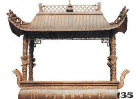 方形香爐寺廟銅雕 香爐雕塑廠家山帶陶瓷海帶