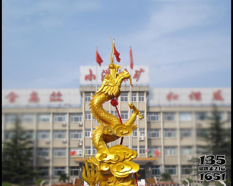 廣場龍和祥云銅雕 圖片