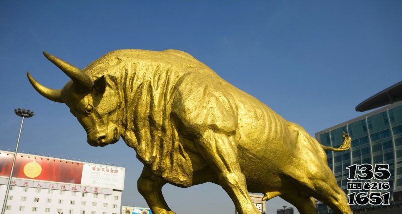 廣場牛動物銅雕 圖片