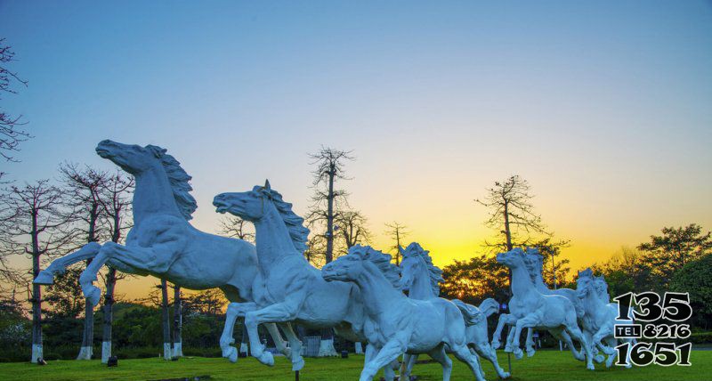 奔跑的馬公園景觀銅雕 圖片
