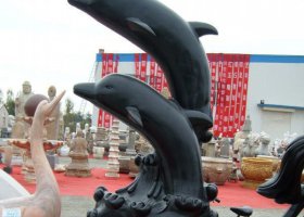 跳躍的海豚公園景觀銅雕 海豚雕塑造型水霧圖紙