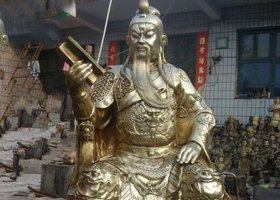 讀春秋的關(guān)公武財(cái)神銅雕 關(guān)公雕塑公園汽車禁忌方位