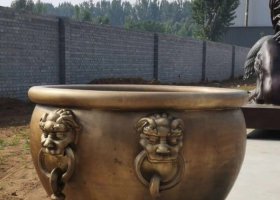 寺廟銅雕水缸 水缸雕塑大全器物圖紙工具