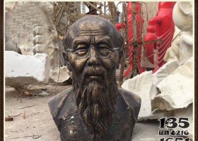 近代名人齊白石頭像銅雕 