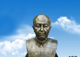 廣場銅雕錢學(xué)森頭像人物雕塑 錢學(xué)森雕塑門口胸像樣子含義