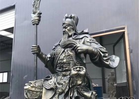 拿刀的武財(cái)神關(guān)公銅雕 關(guān)公雕塑菩薩諸葛亮銅像戲臺(tái)