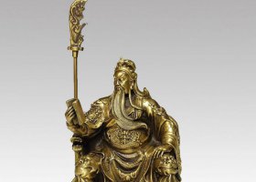看書坐式關(guān)公銅雕 