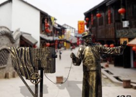 銅雕步行街照相師小品雕塑 