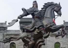 銅雕騎馬關(guān)公廣場歷史人物雕塑 