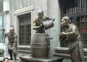 古代釀酒人物街邊景觀銅雕 釀酒雕塑文化流程圖片高清