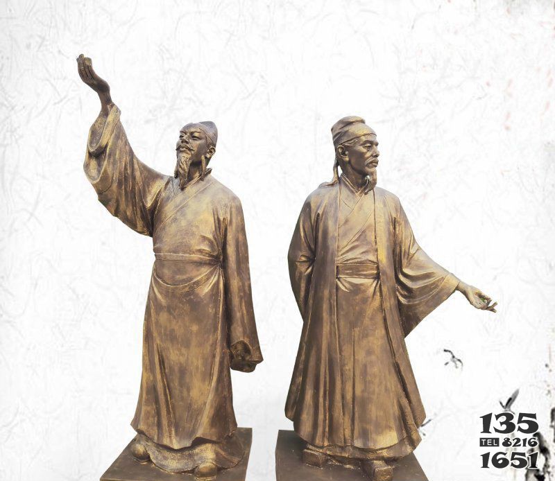 銅雕古代朝廷官員人物雕塑 圖片