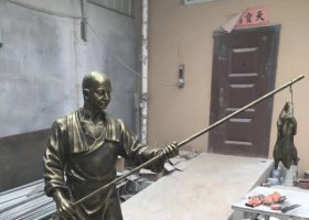 賣(mài)烤鴨人物銅雕 