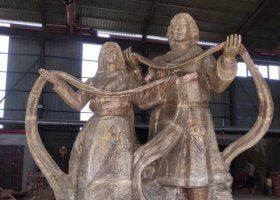 少數(shù)民族人物銅雕 