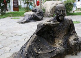 公園古代人物銅雕 