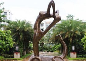 公園抽象美人魚景觀銅雕 美人魚雕塑教程彩色效果圖浮雕
