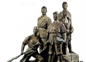 銅雕廣場狼牙山五壯士人物雕塑 