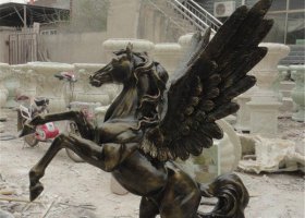 飛馬玻璃鋼仿銅動物雕塑 