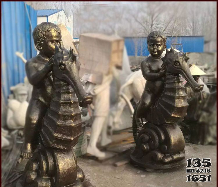 海馬公園景觀銅雕 海馬雕塑圖片廠家黃金流水圖片
