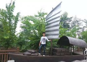 帆船景觀銅雕 帆船雕塑作品陶藝廣告牌照片
