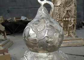 招財鎮(zhèn)宅葫蘆銅雕 葫蘆雕塑圖片老漢圍墻一鳴
