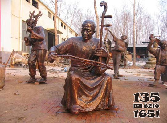 吹拉彈喝人物小品雕塑 人物雕塑鑄銅款式造價數(shù)字圖片