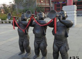 吹喇叭的人物街邊玻璃鋼仿銅景觀雕塑 喇叭雕塑喇叭花酒店異形鑄銅