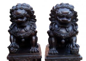 風(fēng)水純銅故宮獅子擺件銅雕塑 
