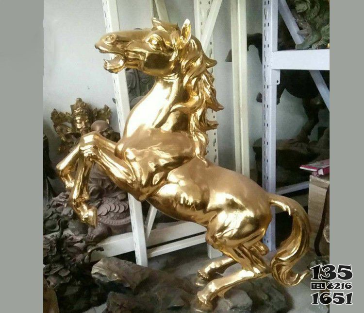 銅雕商場招財(cái)動物馬雕塑 圖片