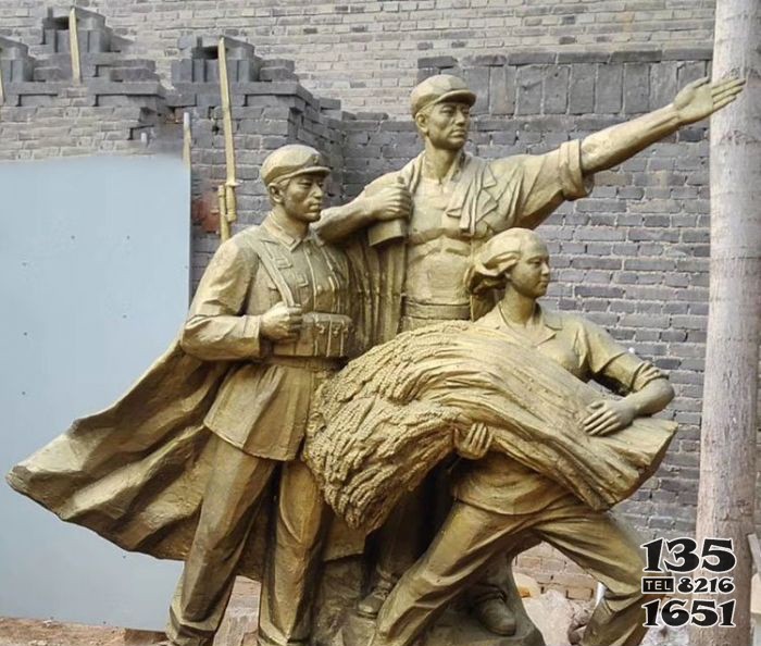 勝利會(huì)師人物銅雕 圖片