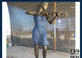 廣場銅雕西方美女拉小提琴人物雕塑 拉小提琴雕塑小提琴圖片寓意貓咪